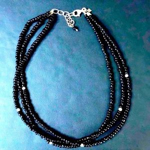 Silpada Onyx & Sterling Silver Beaded Necklace